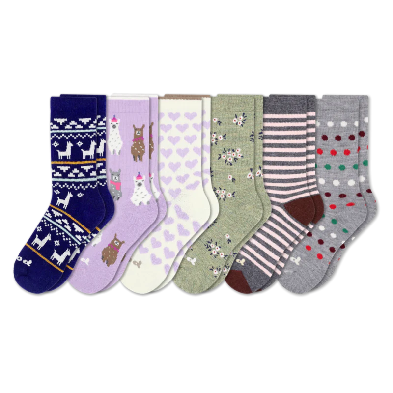 6 Pack - Women's Crew Pacas Socks - Image 179