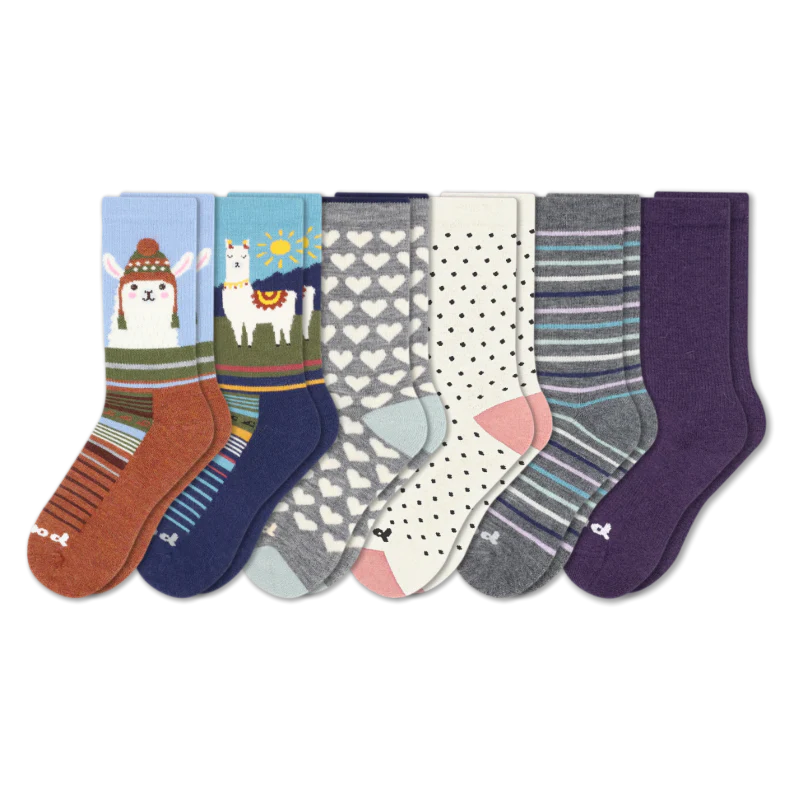 6 Pack - Women's Crew Pacas Socks - Image 181