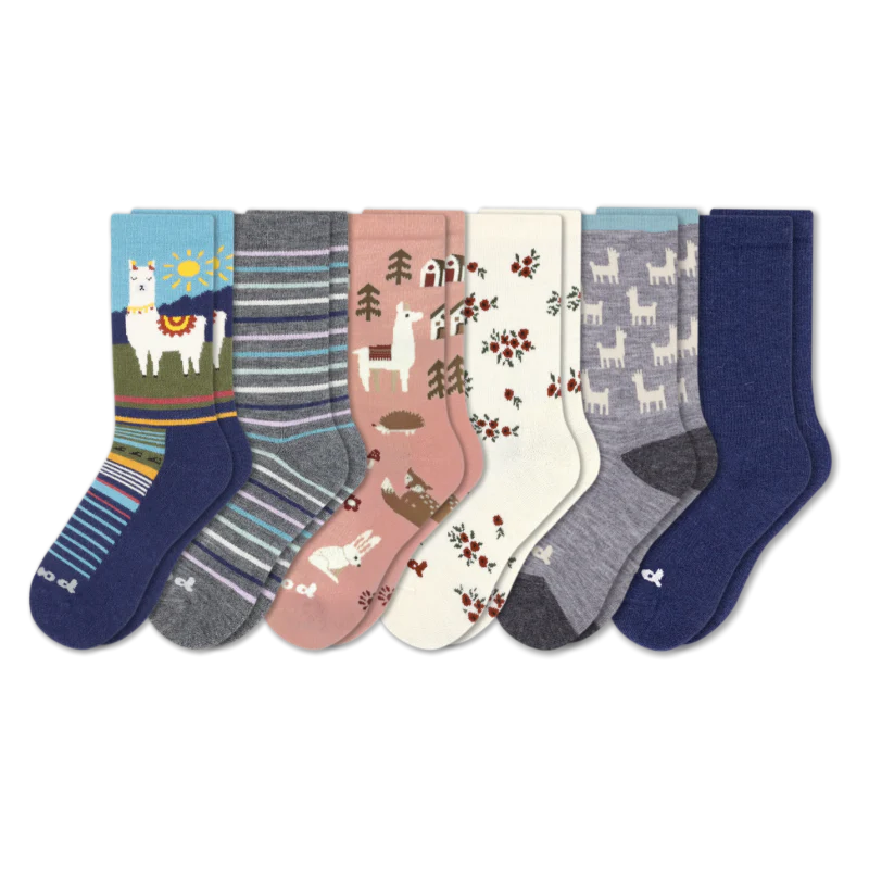 6 Pack - Women's Crew Pacas Socks - Image 187