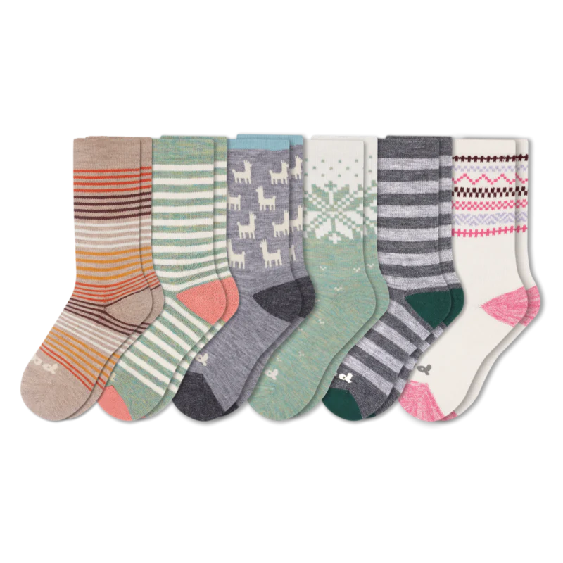 6 Pack - Women's Crew Pacas Socks - Image 19