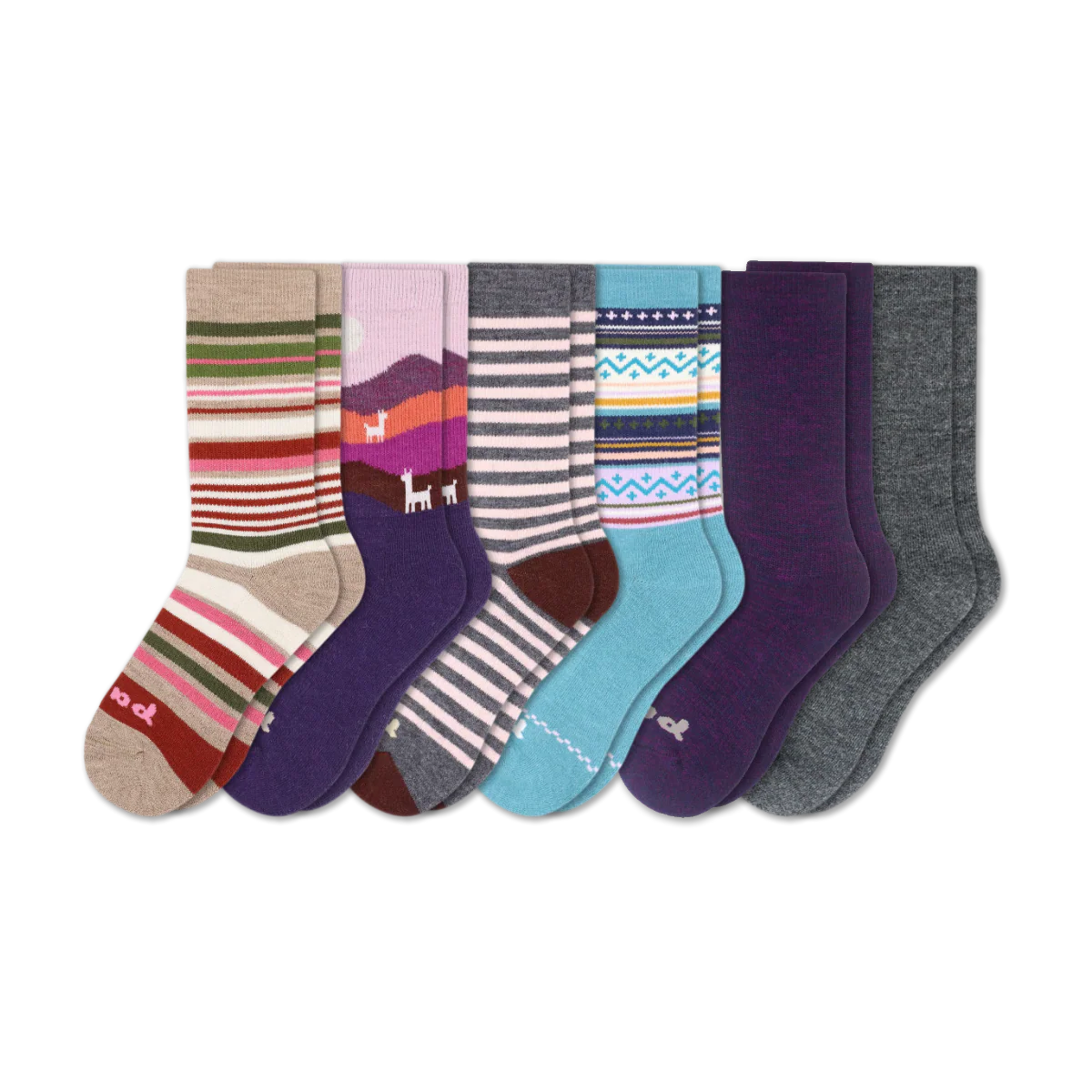 6 Pack - Women's Crew Pacas Socks - Image 193