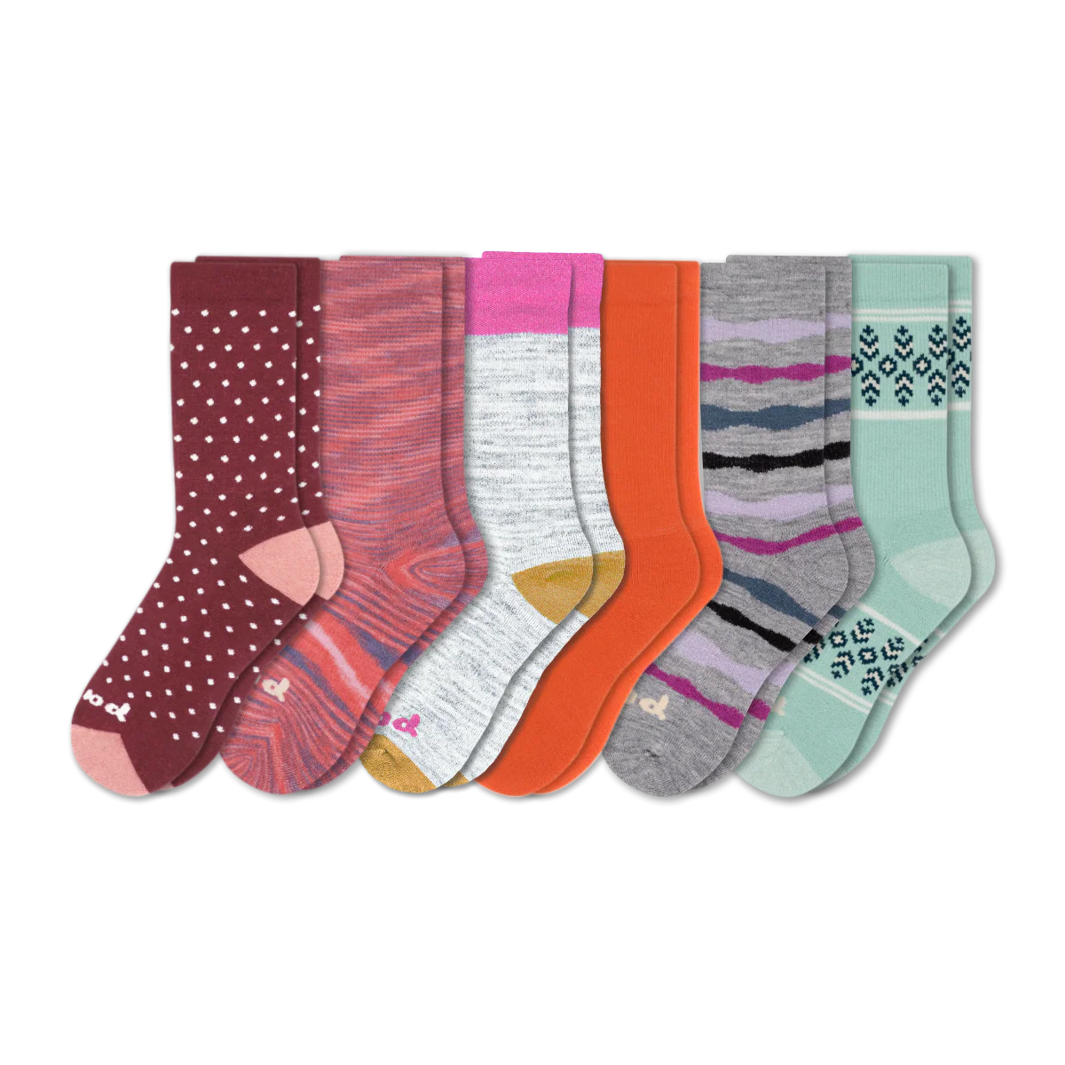 6 Pack - Women's Crew Pacas Socks - Image 200