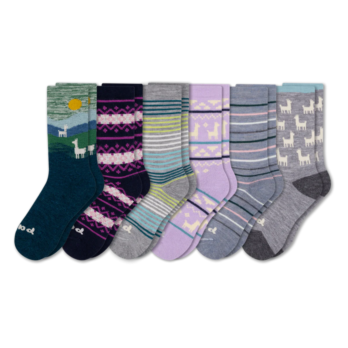 6 Pack - Women's Crew Pacas Socks - Image 201