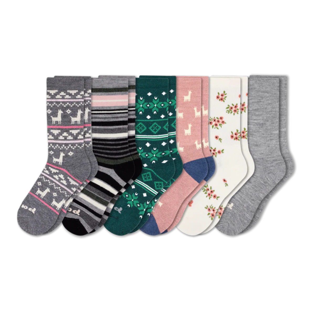6 Pack - Women's Crew Pacas Socks - Image 206