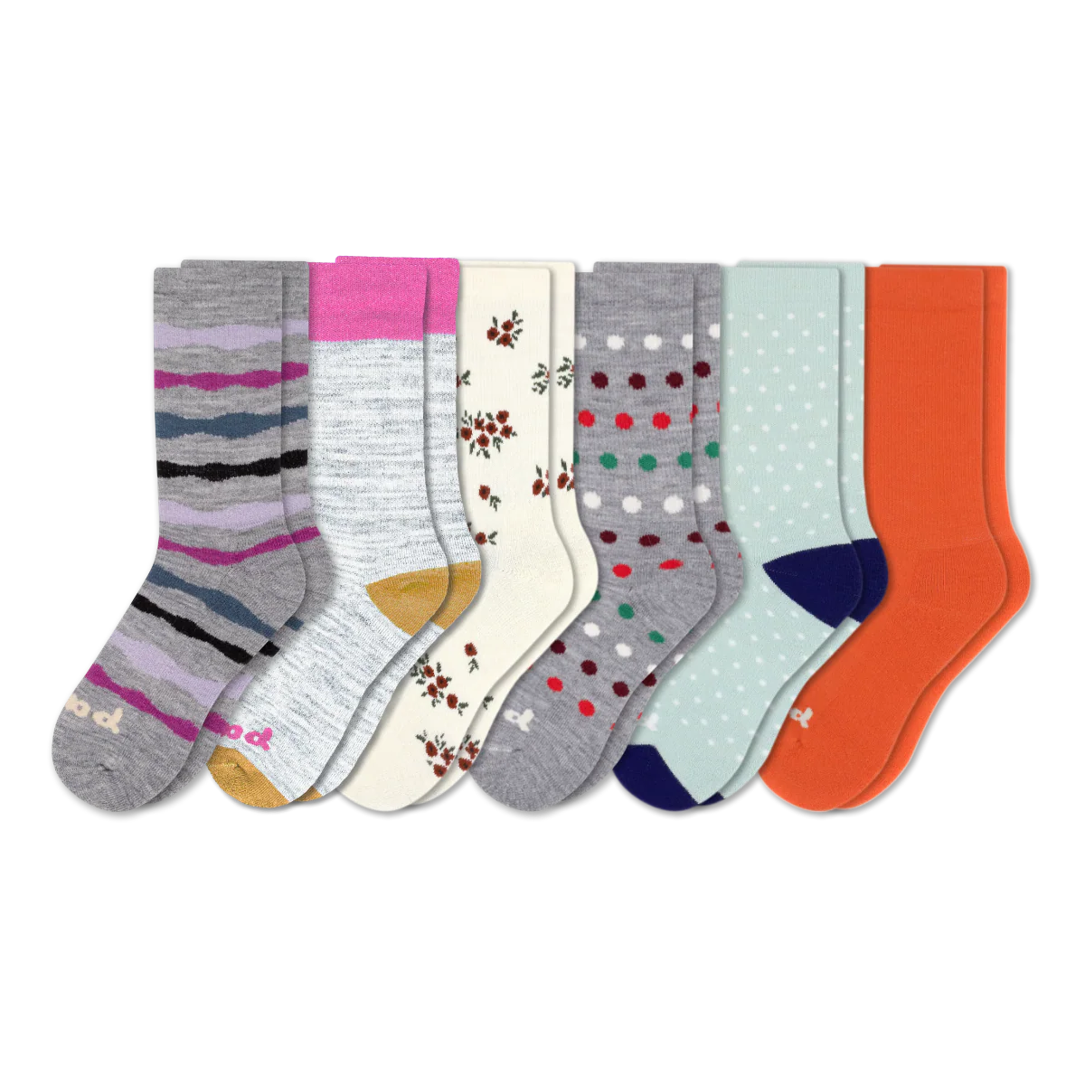 6 Pack - Women's Crew Pacas Socks - Image 219