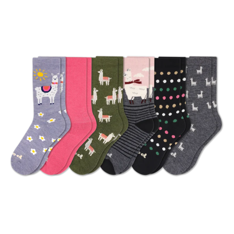 6 Pack - Women's Crew Pacas Socks - Image 22