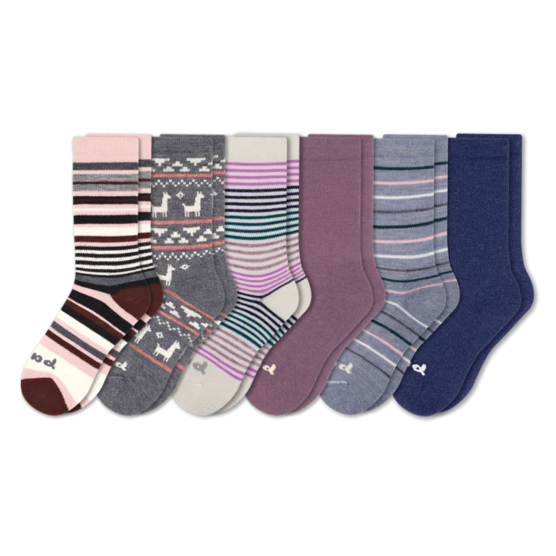 6 Pack - Women's Crew Pacas Socks - Image 23