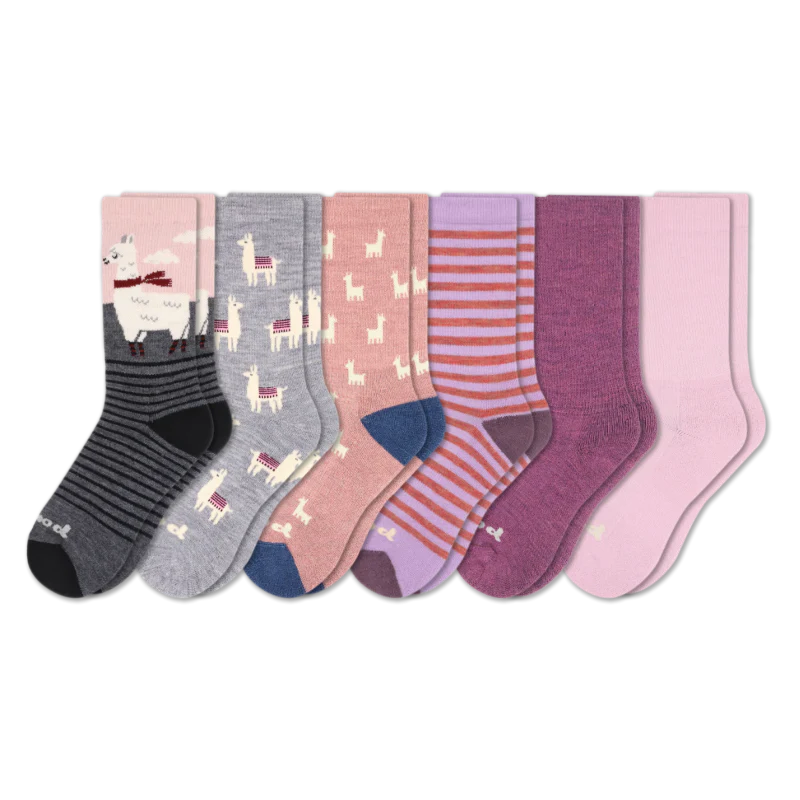 6 Pack - Women's Crew Pacas Socks - Image 24