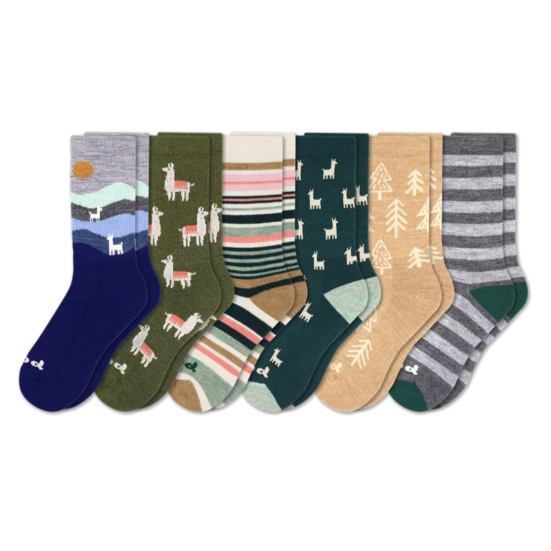 6 Pack - Women's Crew Pacas Socks - Image 25