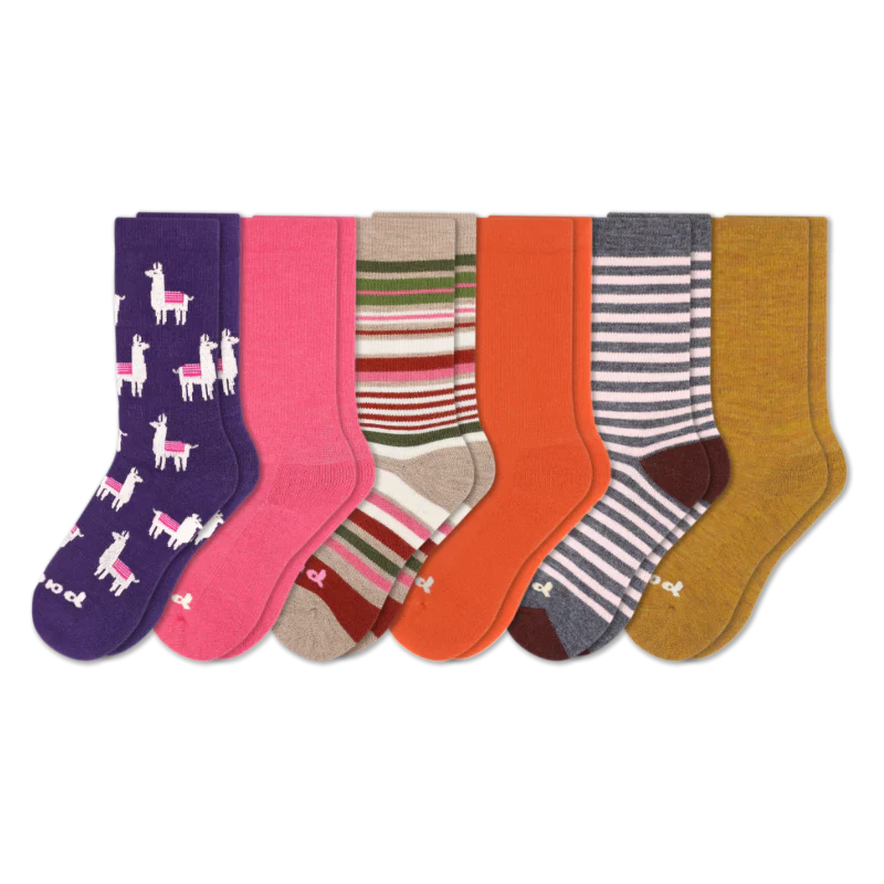 6 Pack - Women's Crew Pacas Socks - Image 29