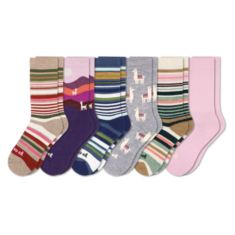 6 Pack - Women's Crew Pacas Socks - Image 30