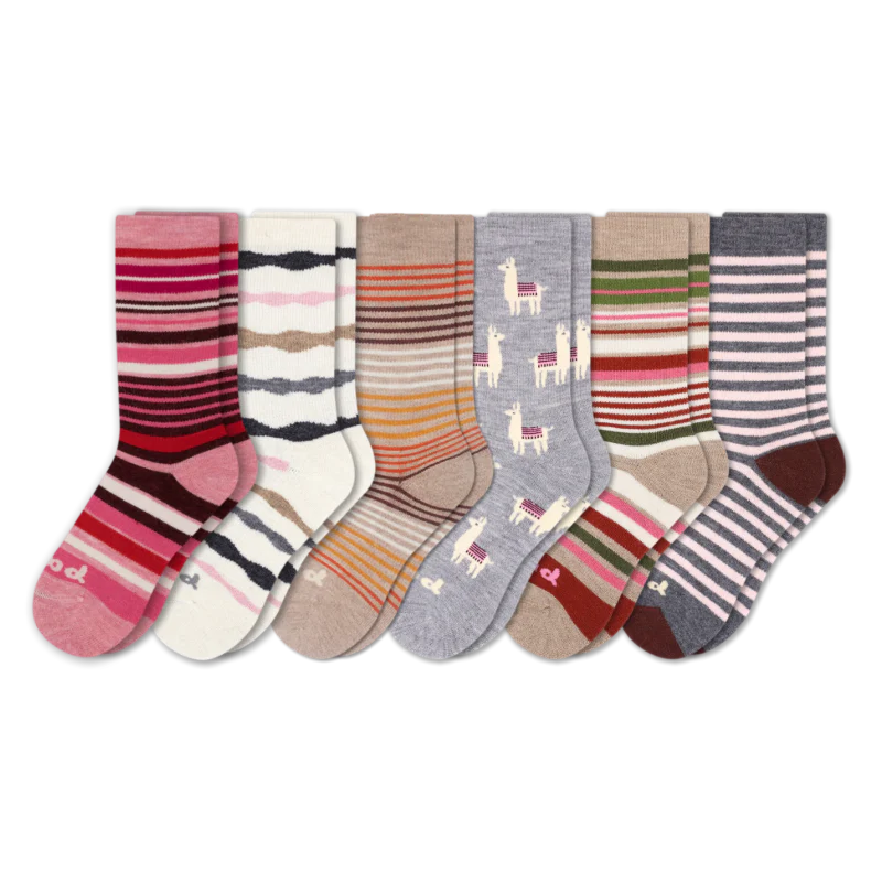6 Pack - Women's Crew Pacas Socks - Image 32