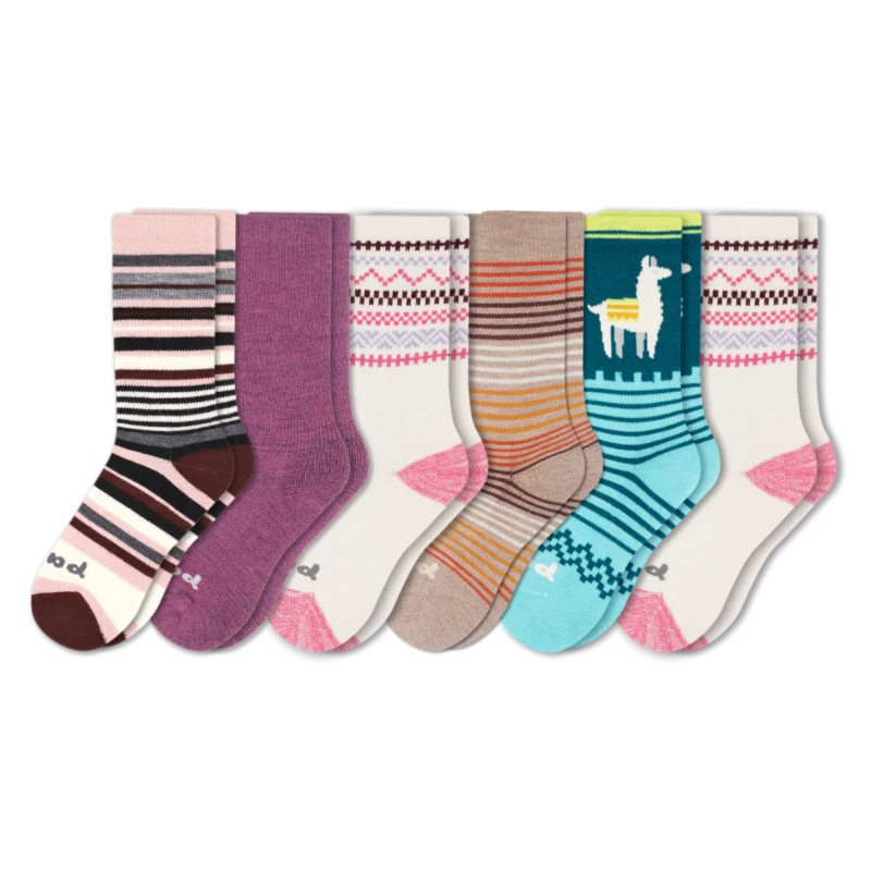 6 Pack - Women's Crew Pacas Socks - Image 33