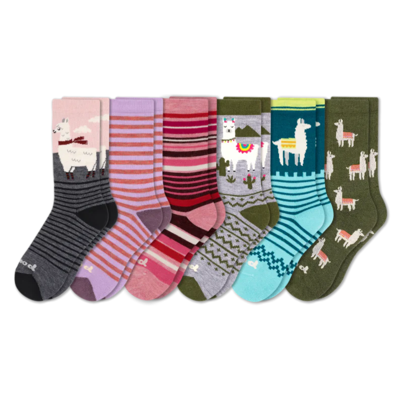 6 Pack - Women's Crew Pacas Socks - Image 34