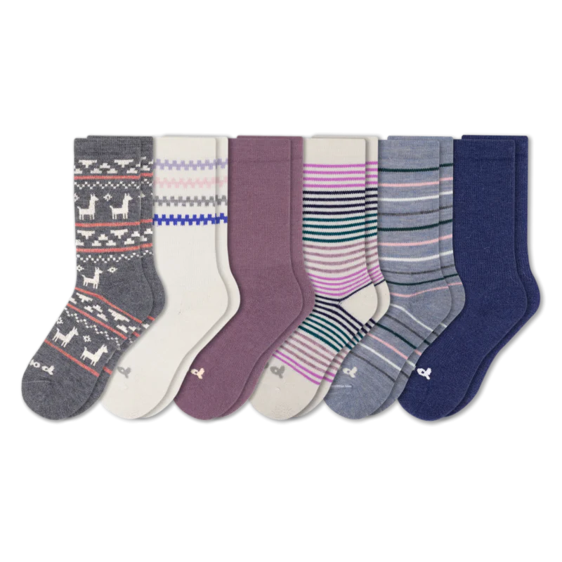 6 Pack - Women's Crew Pacas Socks - Image 35