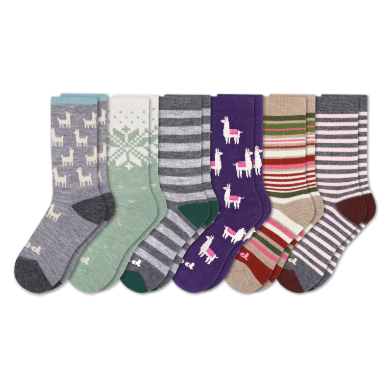 6 Pack - Women's Crew Pacas Socks - Image 37