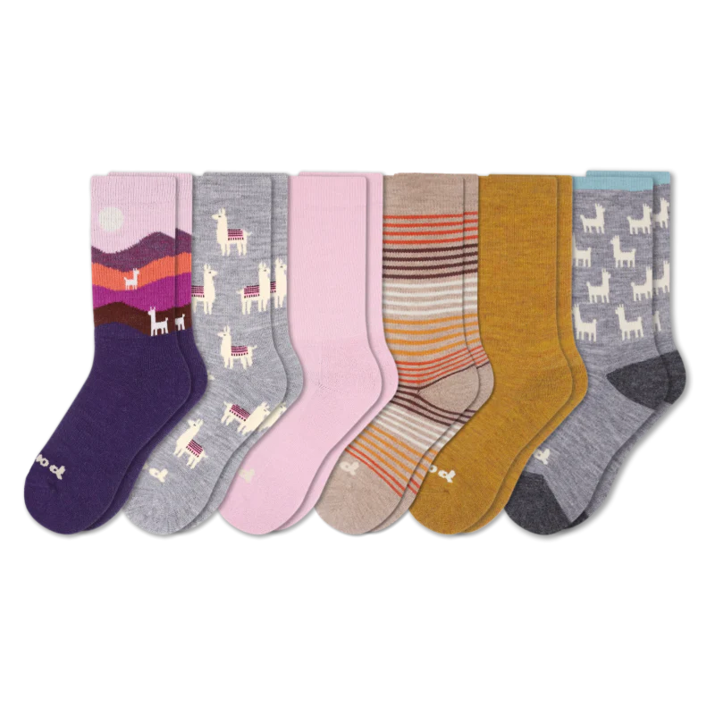 6 Pack - Women's Crew Pacas Socks - Image 38