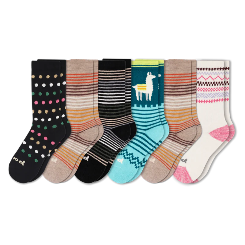 6 Pack - Women's Crew Pacas Socks - Image 39