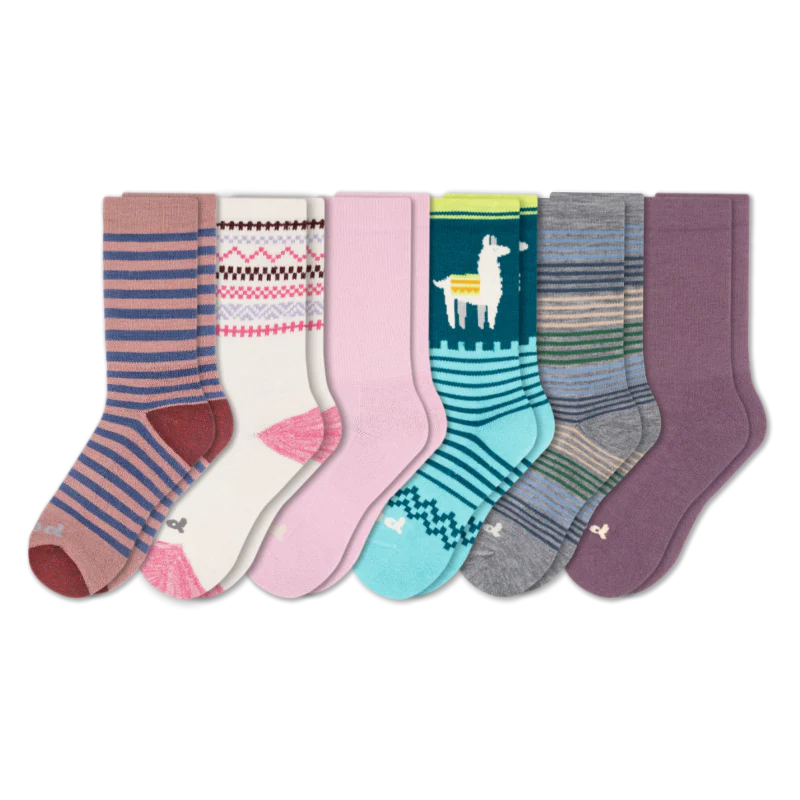 6 Pack - Women's Crew Pacas Socks - Image 40