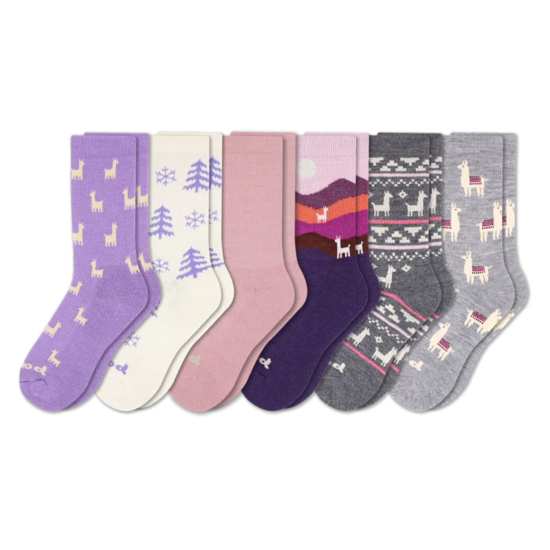 6 Pack - Women's Crew Pacas Socks - Image 42