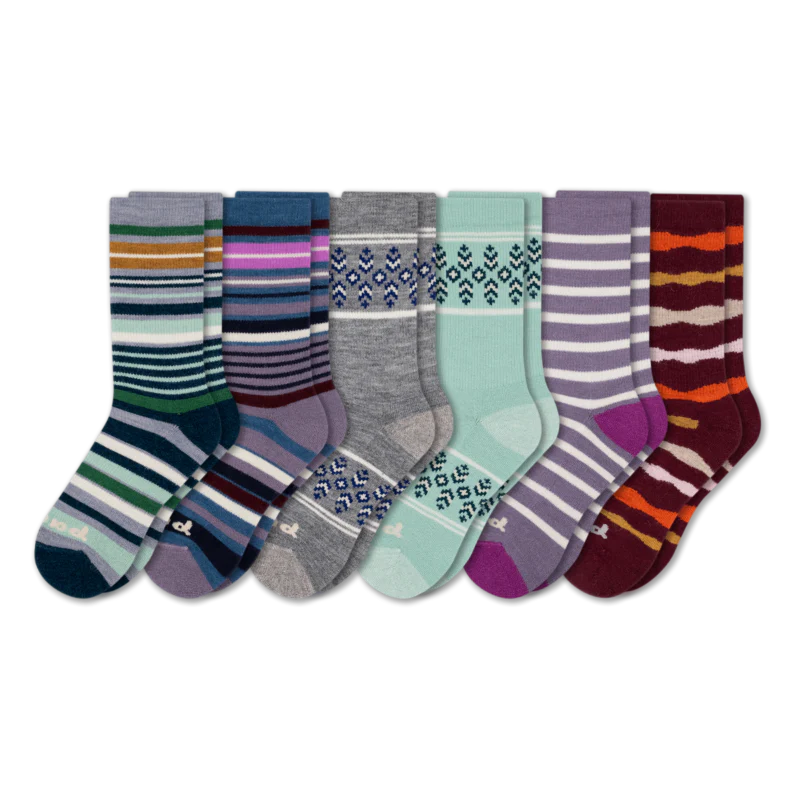6 Pack - Women's Crew Pacas Socks - Image 43