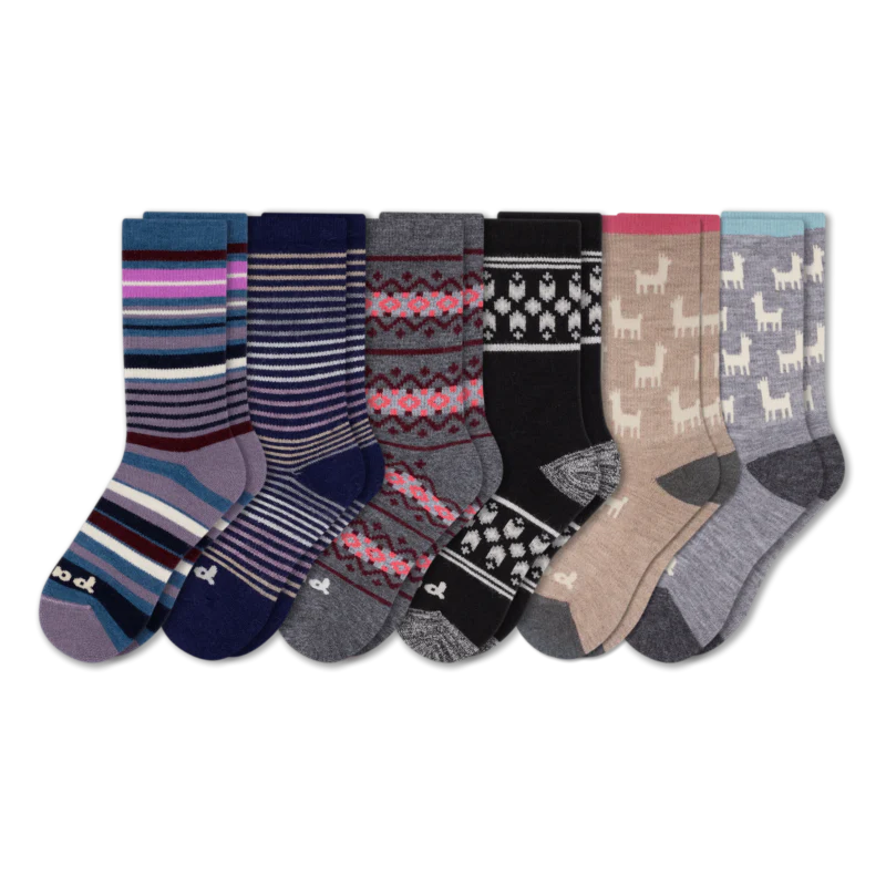 6 Pack - Women's Crew Pacas Socks - Image 46