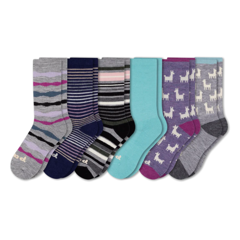 6 Pack - Women's Crew Pacas Socks - Image 47