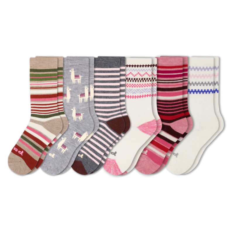 6 Pack - Women's Crew Pacas Socks - Image 48