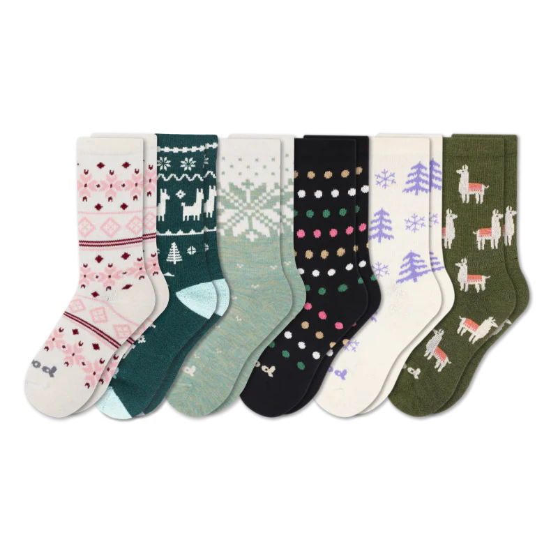 6 Pack - Women's Crew Pacas Socks - Image 53