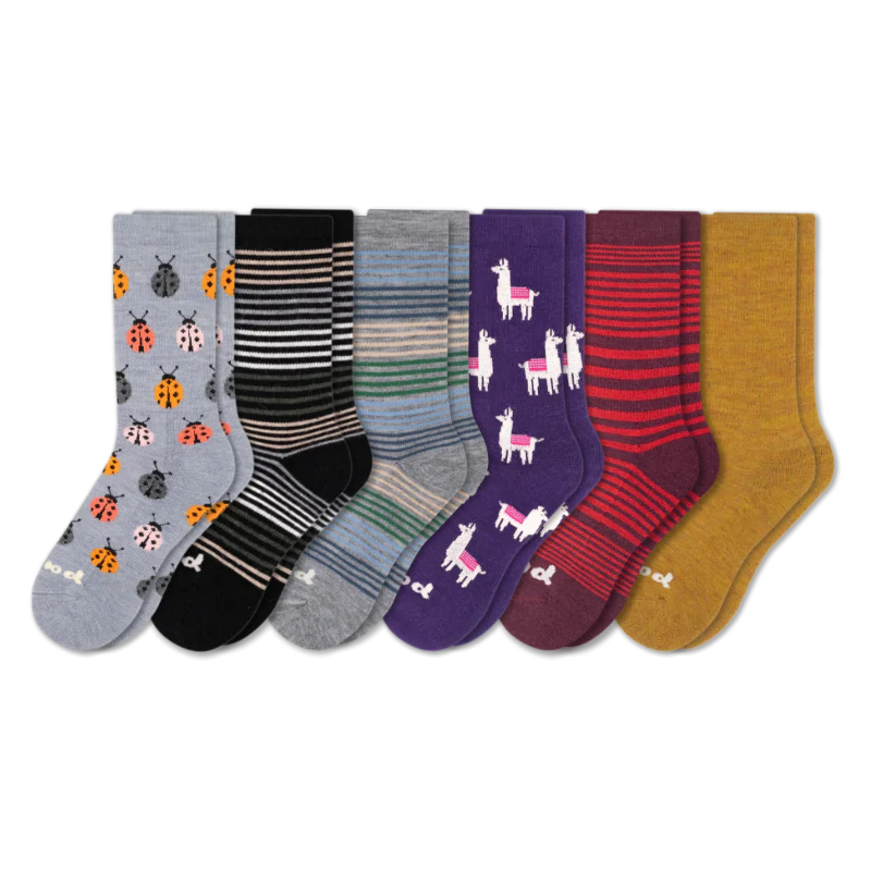 6 Pack - Women's Crew Pacas Socks - Image 54