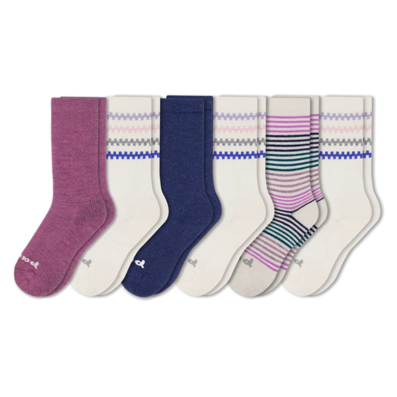 6 Pack - Women's Crew Pacas Socks - Image 56