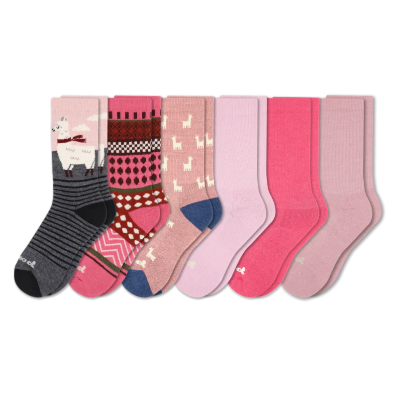 6 Pack - Women's Crew Pacas Socks - Image 57