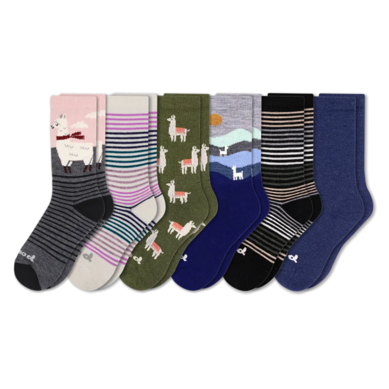 6 Pack - Women's Crew Pacas Socks - Image 58