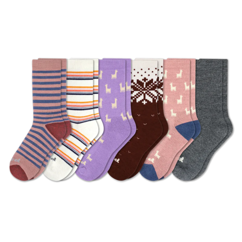6 Pack - Women's Crew Pacas Socks - Image 59