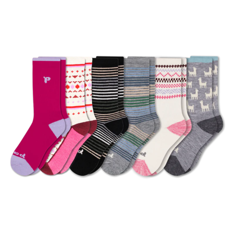 6 Pack - Women's Crew Pacas Socks - Image 60