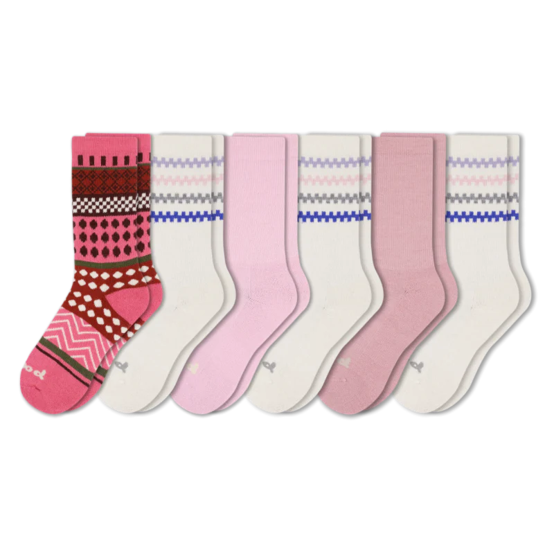 6 Pack - Women's Crew Pacas Socks - Image 63
