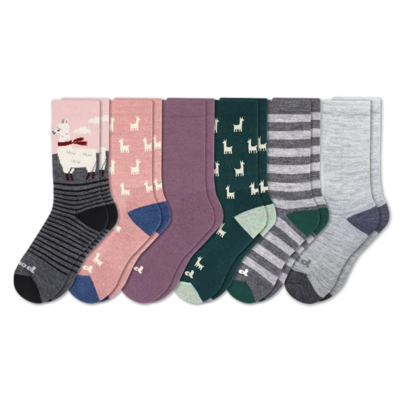 6 Pack - Women's Crew Pacas Socks - Image 65