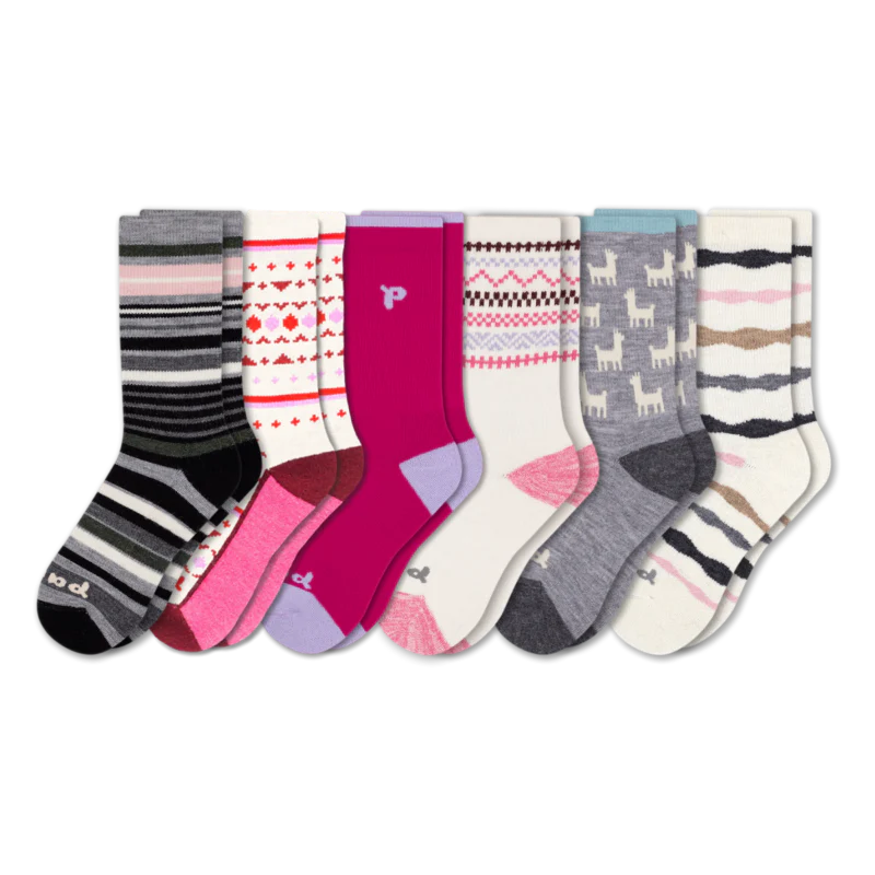 6 Pack - Women's Crew Pacas Socks - Image 69