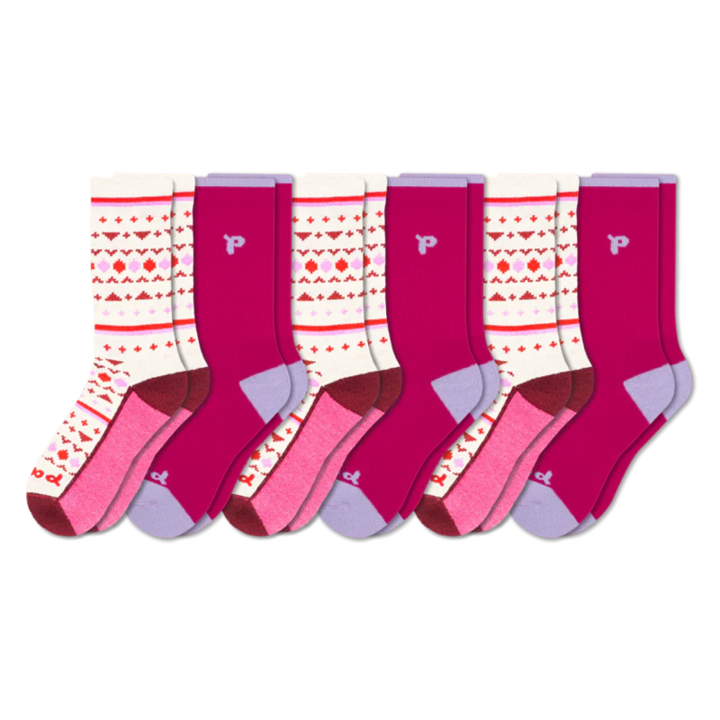 6 Pack - Women's Crew Pacas Socks - Image 77