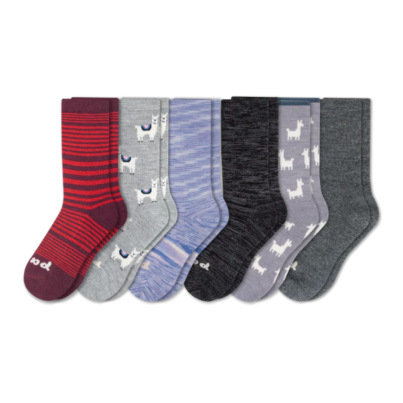 6 Pack - Women's Crew Pacas Socks - Image 78