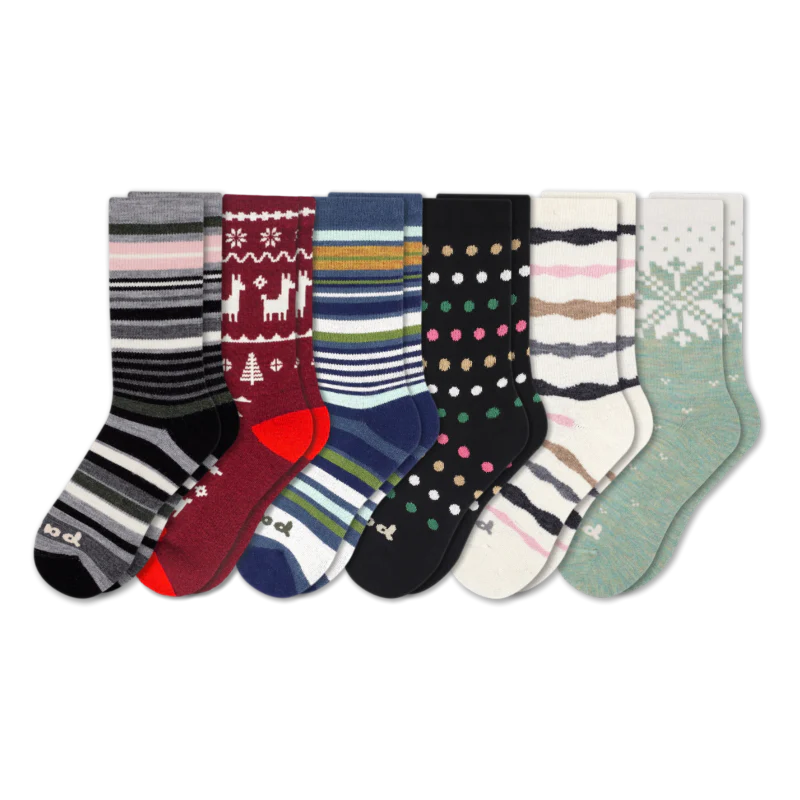 6 Pack - Women's Crew Pacas Socks - Image 79