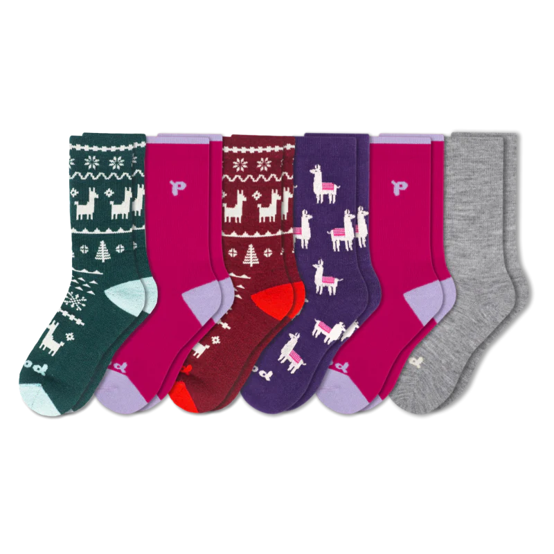 6 Pack - Women's Crew Pacas Socks - Image 81