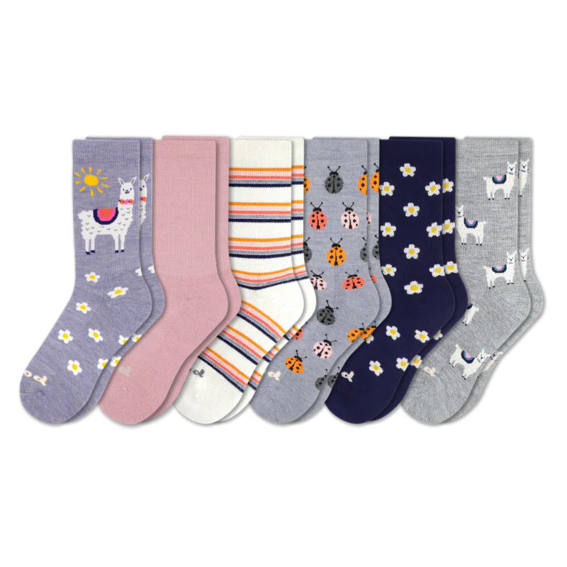 6 Pack - Women's Crew Pacas Socks - Image 89