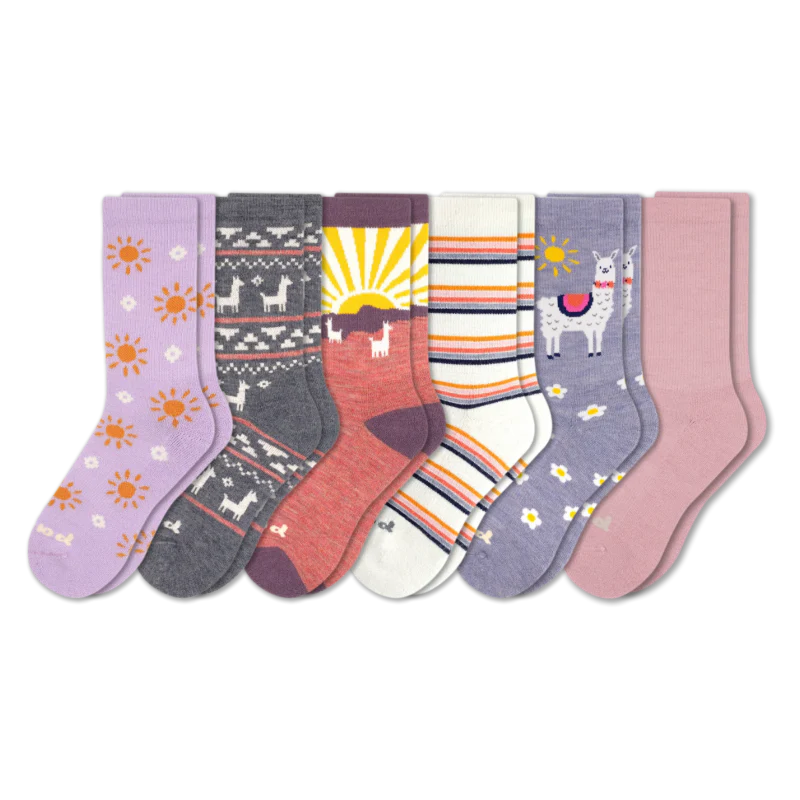 6 Pack - Women's Crew Pacas Socks - Image 92