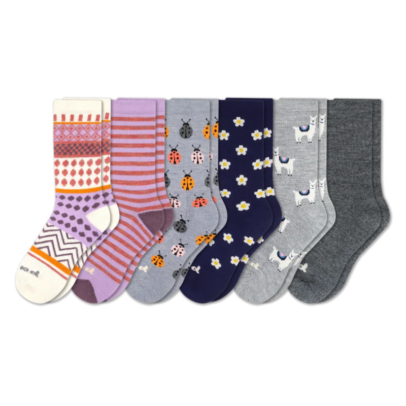 6 Pack - Women's Crew Pacas Socks - Image 93