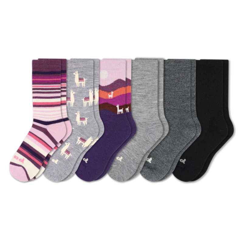 6 Pack - Women's Crew Pacas Socks - Image 94