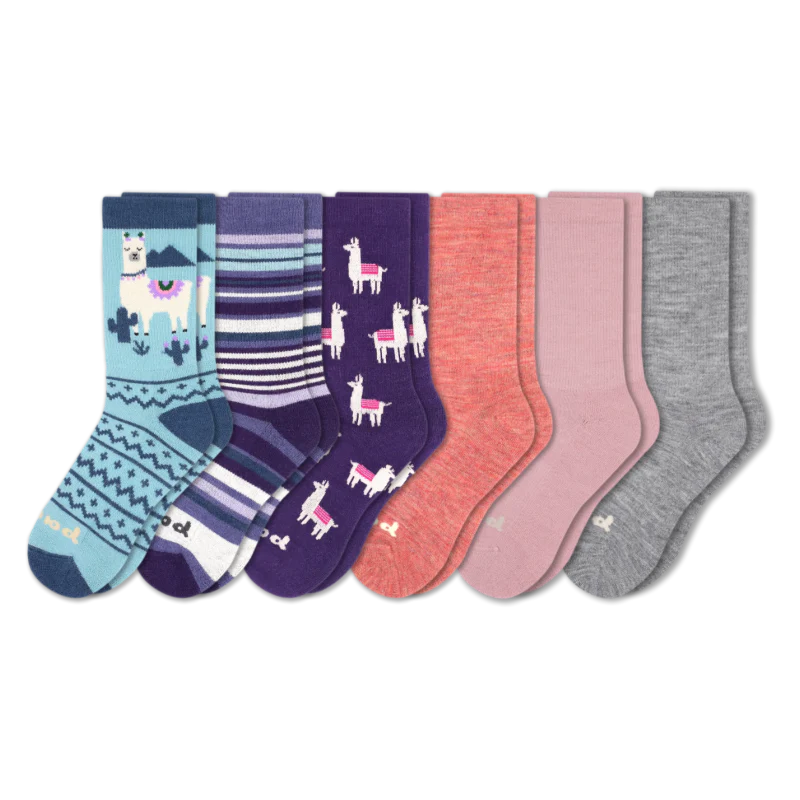 6 Pack - Women's Crew Pacas Socks - Image 98