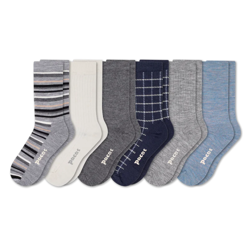 6 Pack - Women's Light-Weight Crew Pacas Socks - Image 104