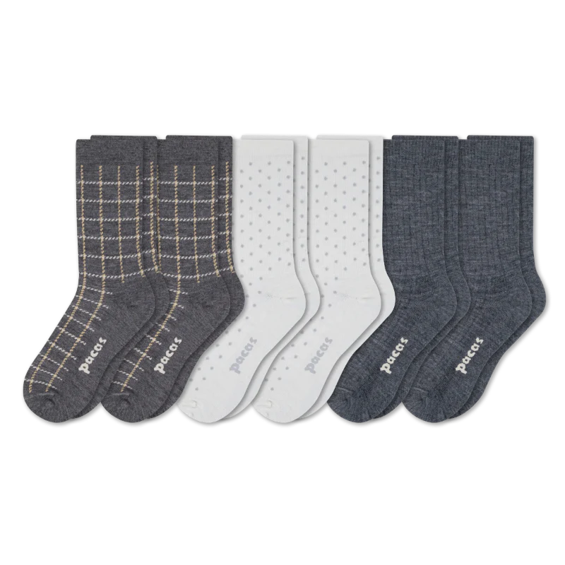 6 Pack - Women's Light-Weight Crew Pacas Socks - Image 105
