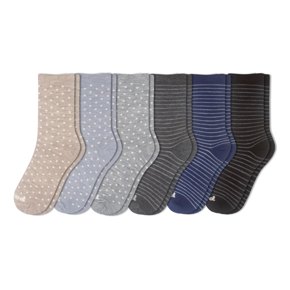 6 Pack - Women's Light-Weight Crew Pacas Socks - Image 11